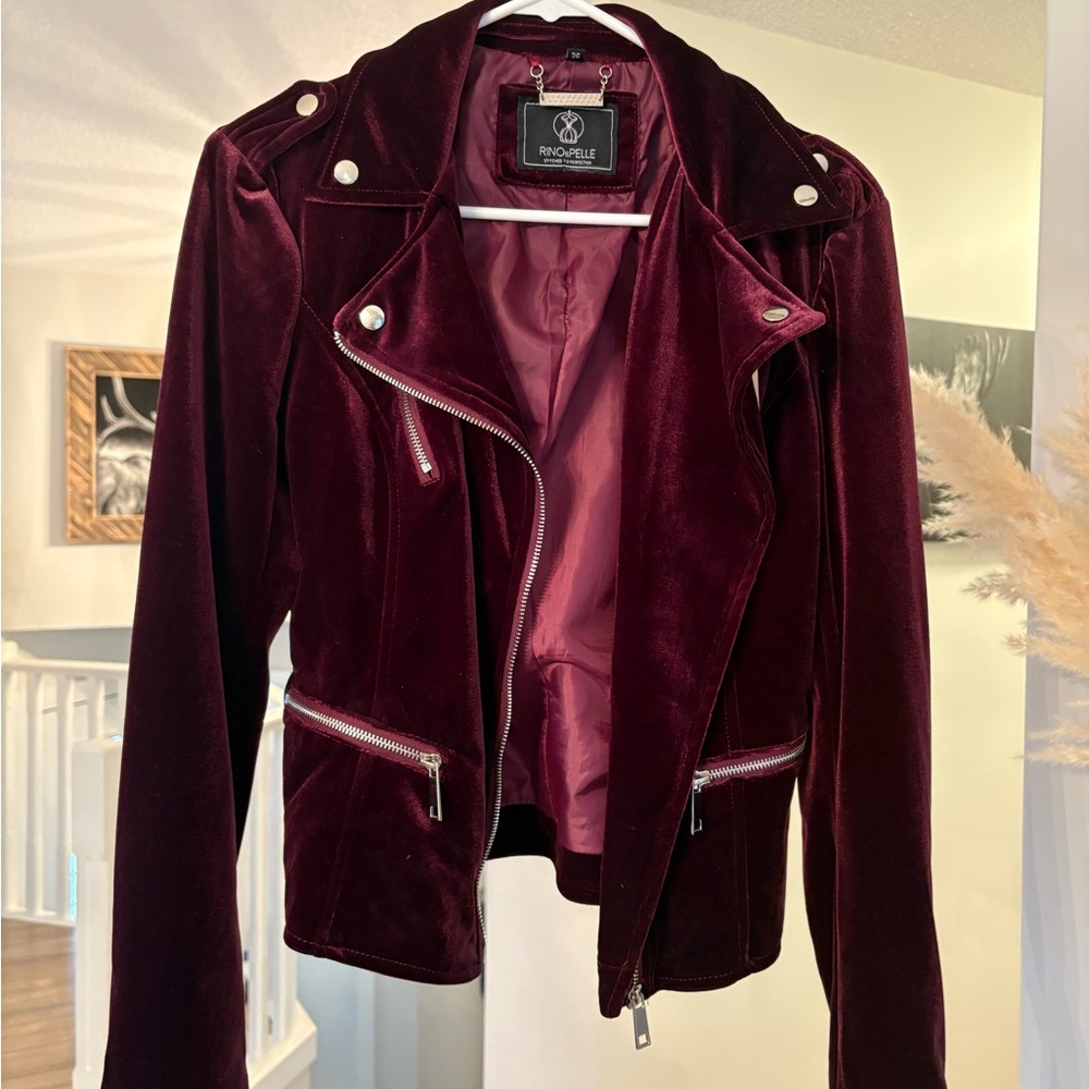 Rino & Pelle Deep Burgundy Velvet Jacket